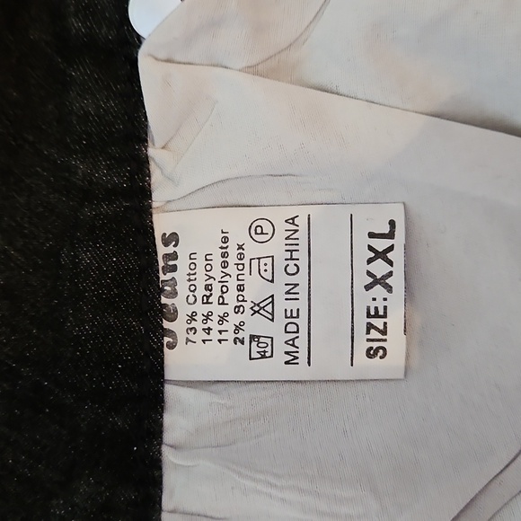 Dark Blue & Gray Patchwork Jeans, Sz XXL Stretch, Skinny, NWT - Picture 12 of 12